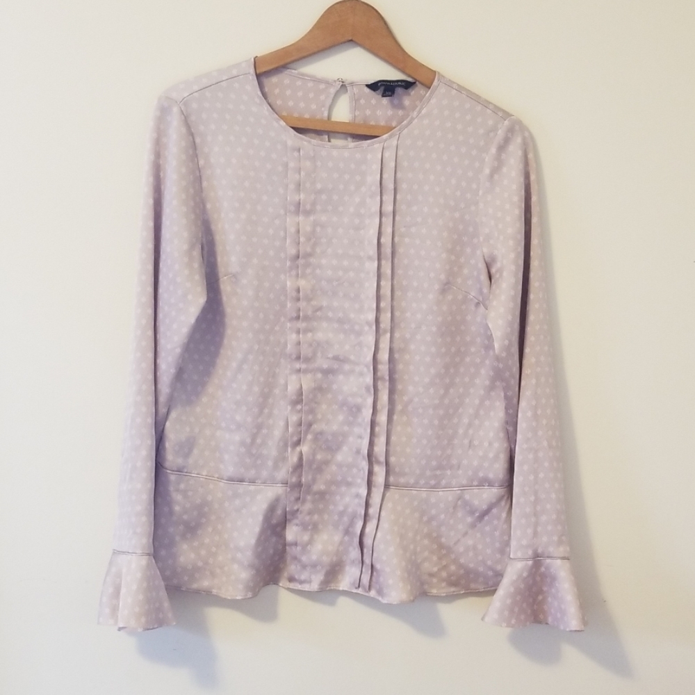 Banana Republic blouse with tuxedo front & peplum